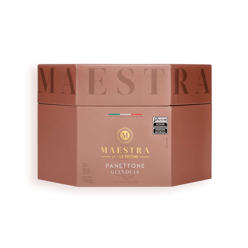 Panettone Com Creme de Gianduia Italiano 750g La Pastina