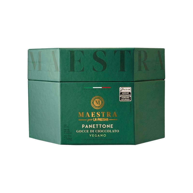 Panettone Gotas Chocolate Vegano 750g Maestra Per La Pastina