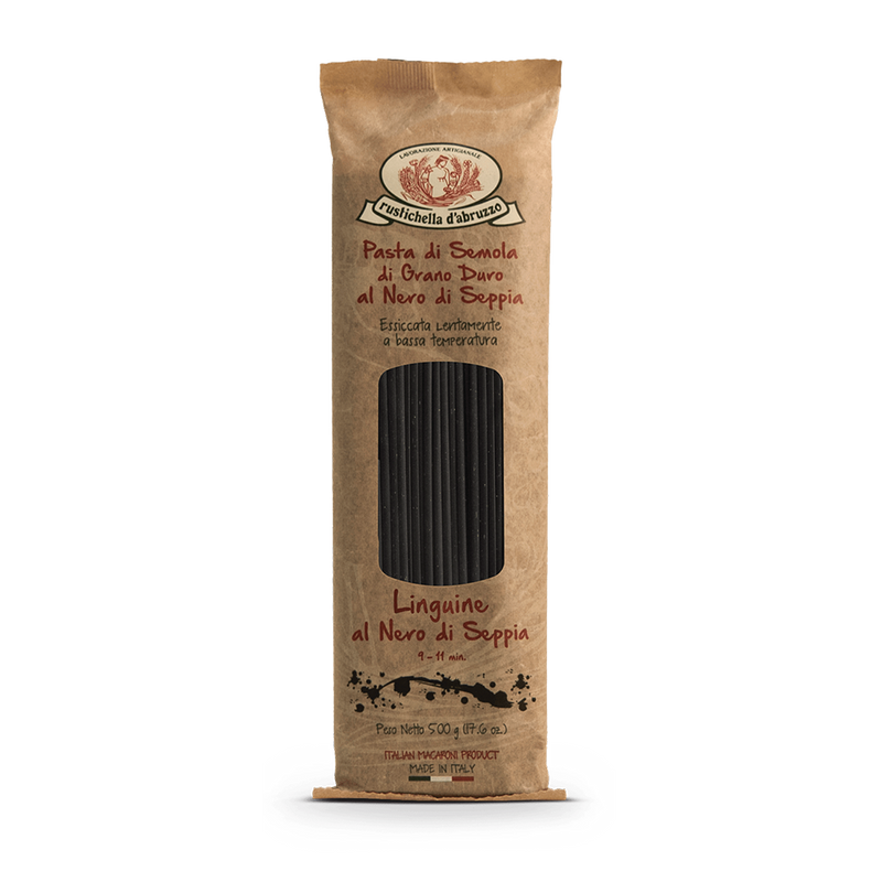Linguine Nero Di Seppia Trafilata Al Bronzo Italiano 500G Rustichella